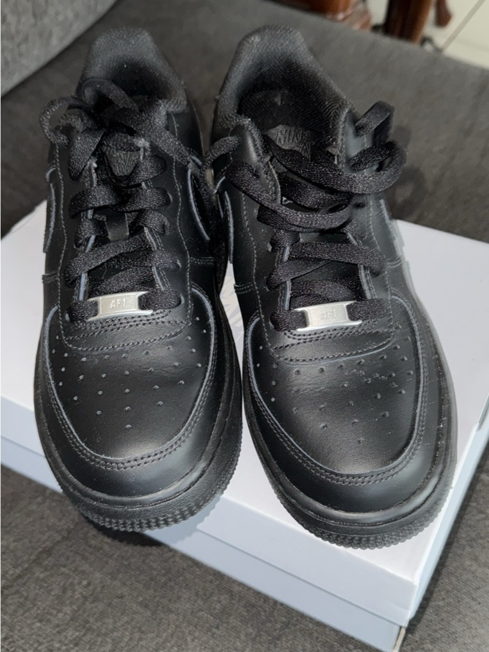 All-Black Men's Athletic Sneakers — AF1 Style